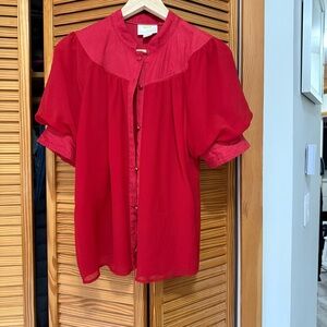 Anthropologie Vibrant Red Blouse